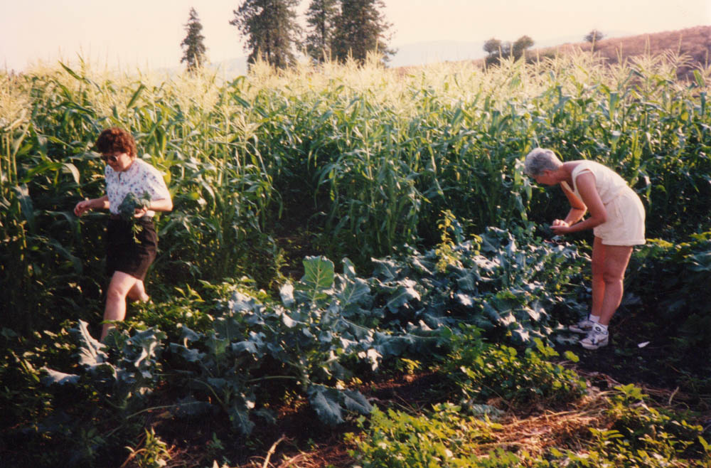 debbie and stef in garden at rice