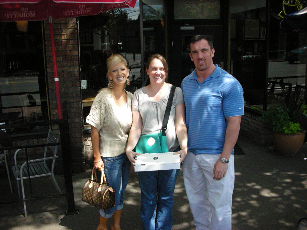 sandy sarah noah at flower shop