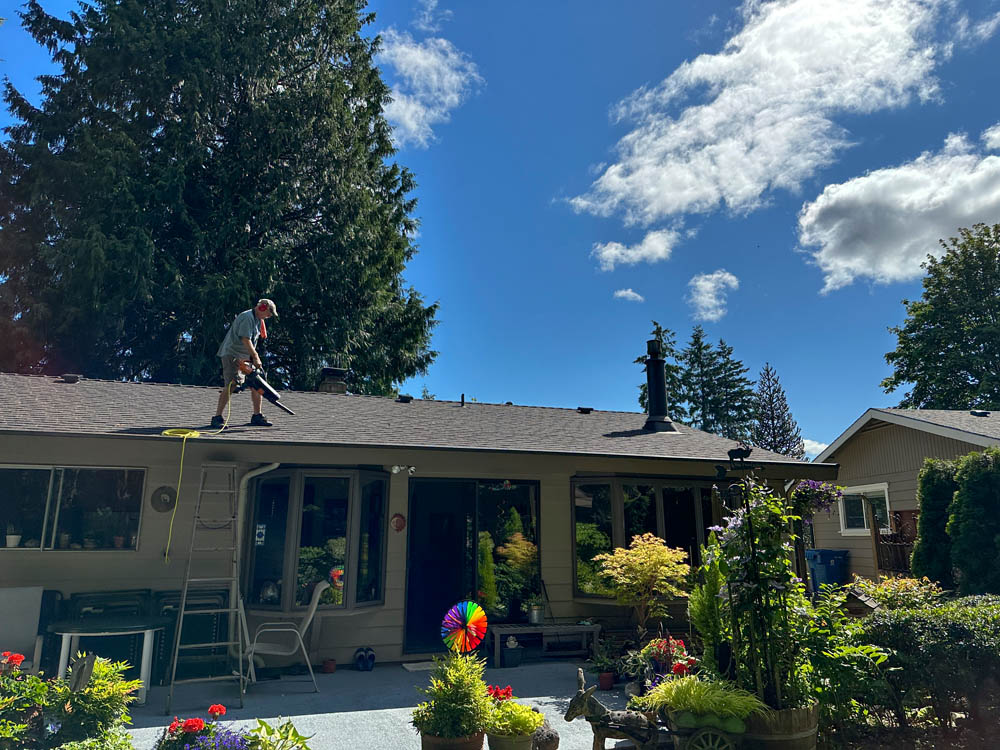 june_mike cleaning roof