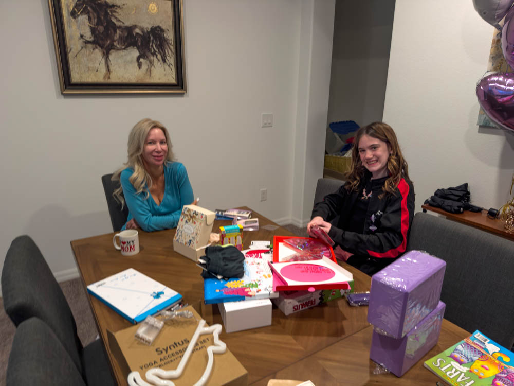 sandy and amamda birthday morning