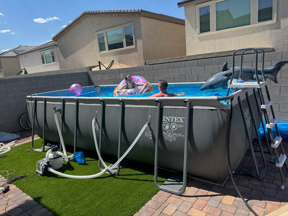 mandy and noah in pool